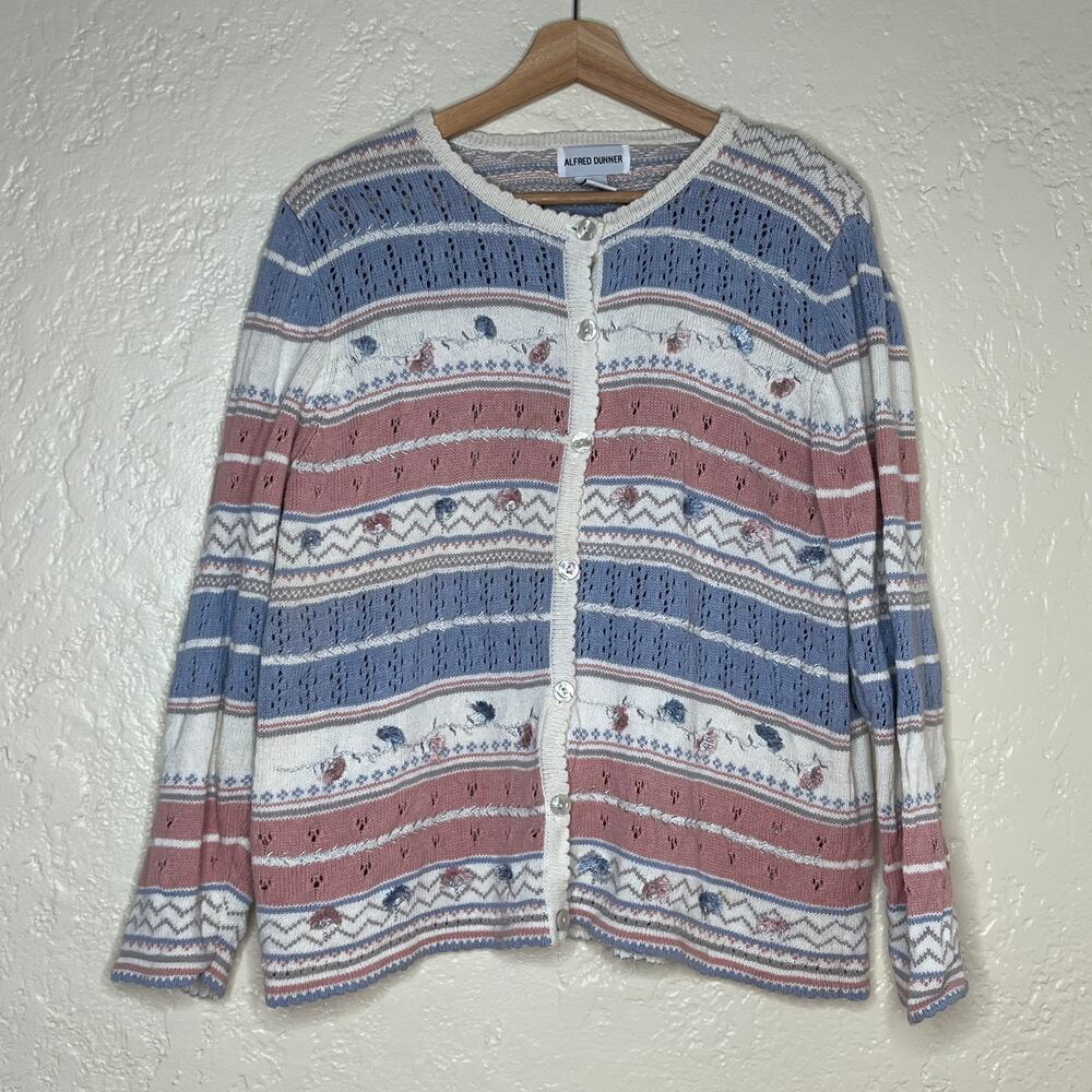 Alfred Dunner Floral Cardigan Grandma Core Cottagecore Women Medium